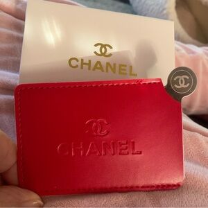 New CHANEL Vibrant Red  mirror/Card Holder